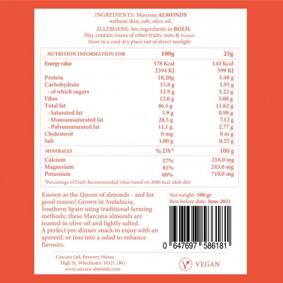 Marcona Almonds label